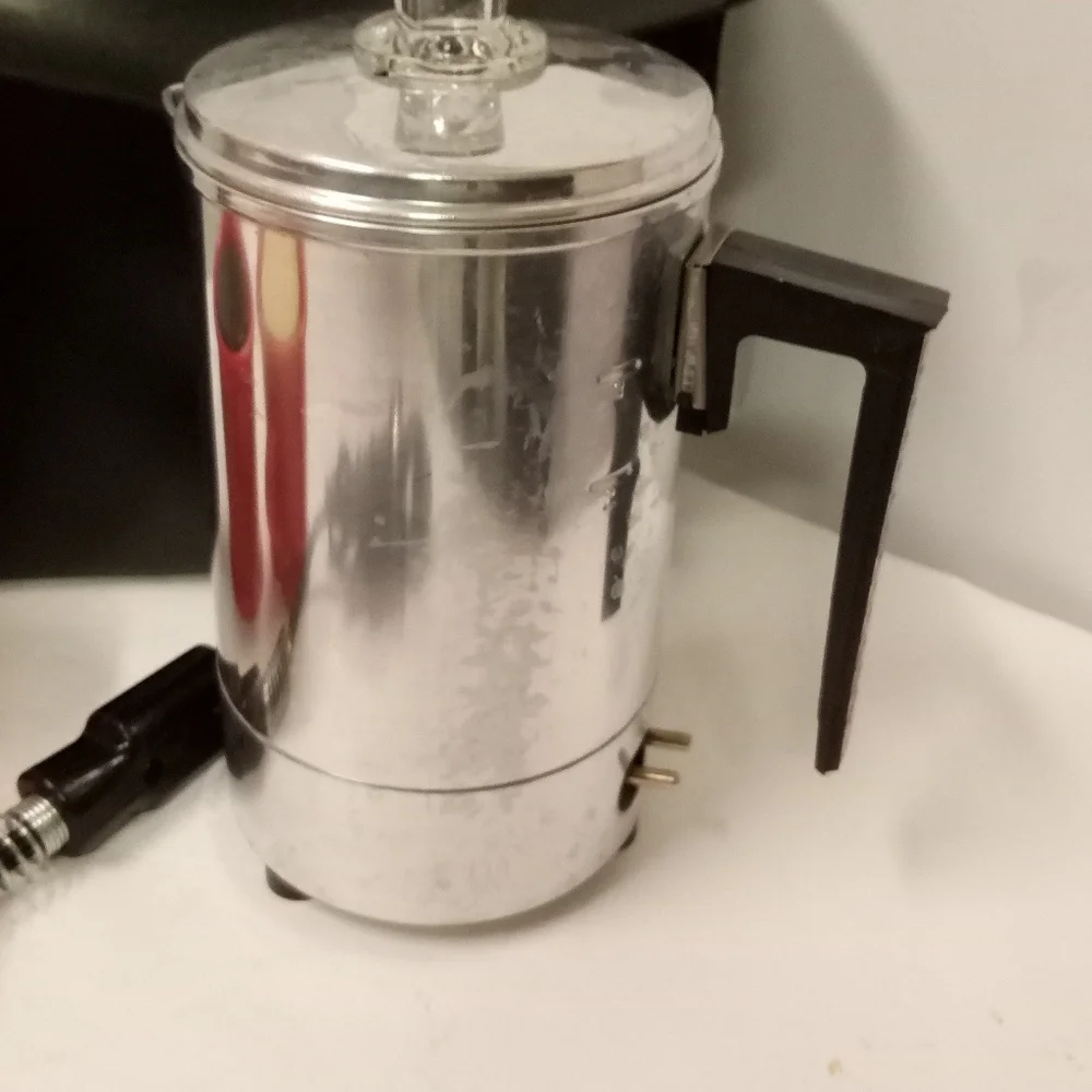 Empire Coffee Pot Travel Kit Electric Aluminum Vintage